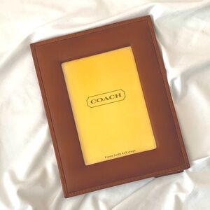 Coach Brown Smooth Leather 4x6 Picture Photo Frame